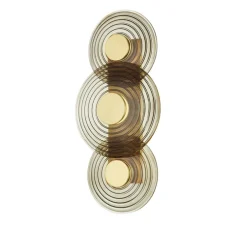 Applique murale, Griston, verre fumé, laiton, LED, dim, 2700K, 125 lm, Ø30,5cm, H65,5cm - Hudson Valley Lighting