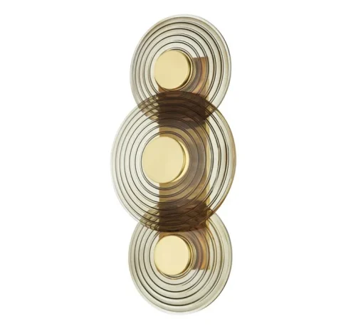 Applique murale, Griston, verre fumé, laiton, LED, dim, 2700K, 125 lm, Ø30,5cm, H65,5cm - Hudson Valley Lighting