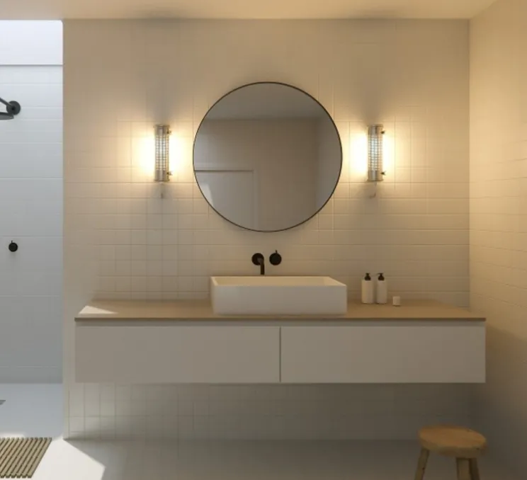 Applique murale, Gude, argent, 2700K, L36cm, IP 68 - Sammode