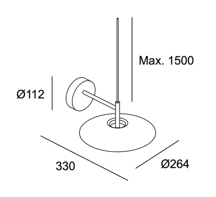 Applique murale, H, noir, LED, 2700k, 553 lm, L26,4cm, H18cm - LEDs C4