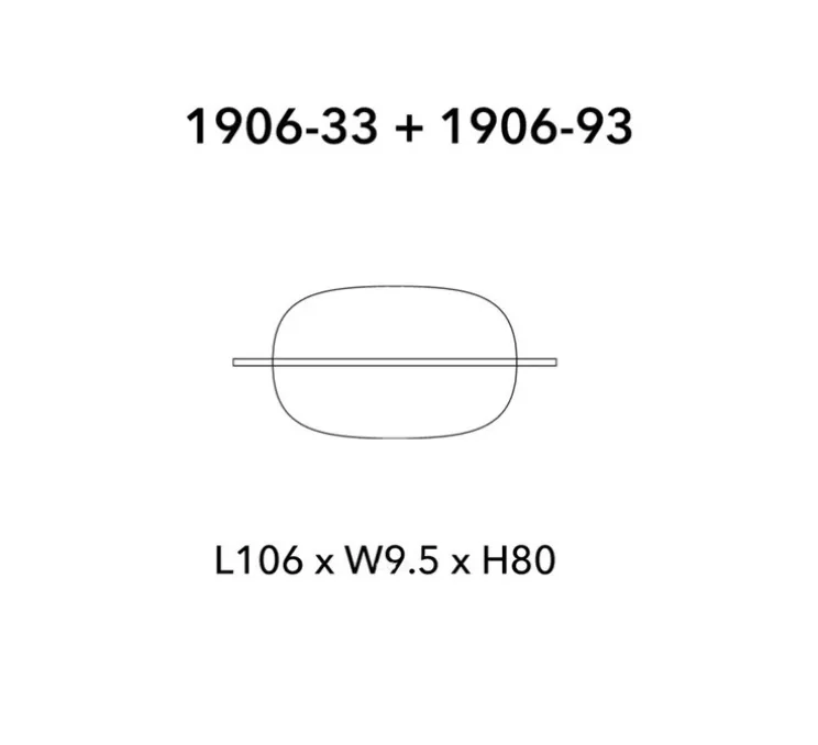 Applique murale, Hang Out, ovale, large, bois de frêne blanchi, LED, dim, 2700K, 1561 lm, L106cm, H50cm - Penta