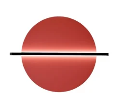 Applique murale, Hang Out, ronde, medium, rouge mat, LED, dim, 2700K, 937 lm, L66cm, H50cm - Penta