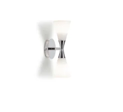 Applique murale, Harlekin Duo, chrome, Ø10,5cm, H32cm - Herstal
