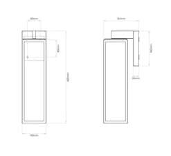 Applique murale, Harvard Lantern, noir, IP44, L11cm, H42cm - Astro Lighting