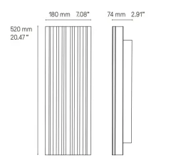 Applique murale, Haussmann Large, laiton, LED, dim, 2700K, 1440 lm, L18cm, H52cm - CVL