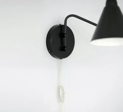 Applique murale, HDGame, noir, H20cm, L30cm, interrupteur - House Doctor