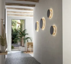 Applique murale, Helios A/02, chêne, LED, dim, 2700K, 2700 lm, Ø40cm, P7,5cm - Bover