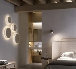 Applique murale, Helios A/01, chêne, LED, dim, 2700K, 2000 lm, Ø26cm, P7,5cm - Bover