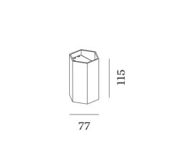 Applique murale, Hexo mini 1.0, cuivre, Ø7,7cm, H11,5cm - Wever&Ducré