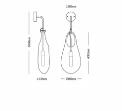 Applique murale, Hold 18, noir, L20cm, H66cm - SkLO Studio