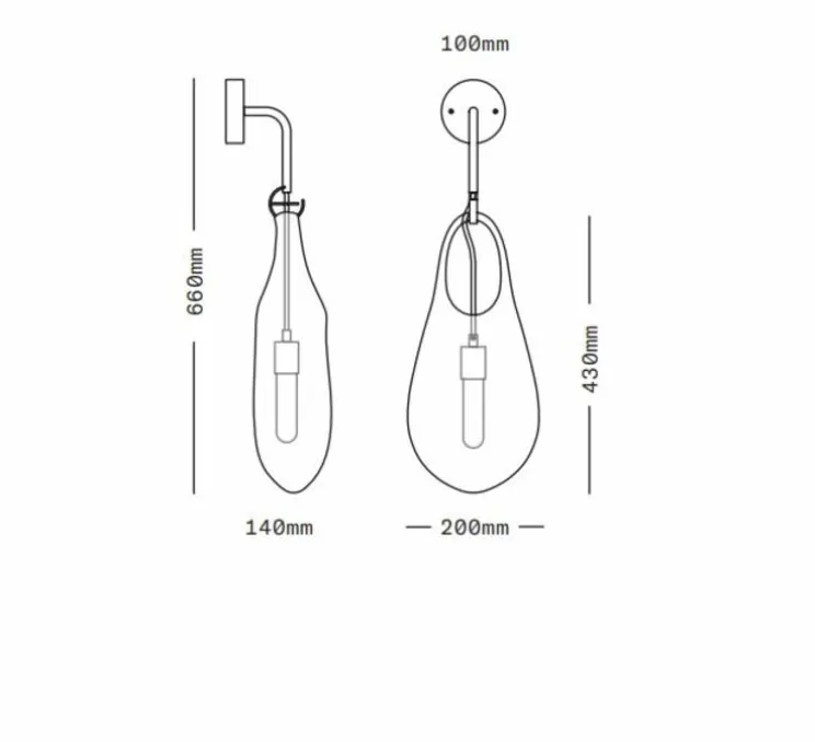 Applique murale, Hold 18, noir, L20cm, H66cm - SkLO Studio