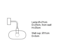 Applique murale, Horizon, or fumé, L21cm, H25cm - Ebb and Flow