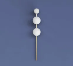Applique murale, Hyazinte 573, 3 globes, laiton, Ø13,5cm, H90cm - Atelier Areti
