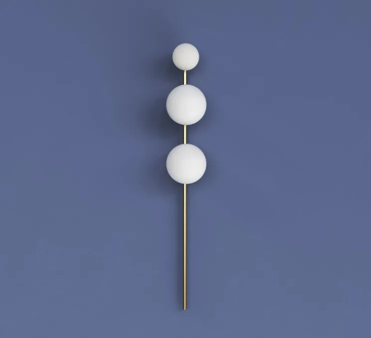 Applique murale, Hyazinte 573, 3 globes, laiton, Ø13,5cm, H90cm - Atelier Areti