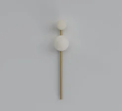 Applique murale, Hyazinte 573, 2 globes, laiton, Ø13,5cm, H90cm - Atelier Areti