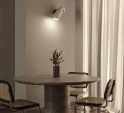 Applique murale, Hyphen droite, porcelaine naturelle, Ø16cm, H32cm - Darmes