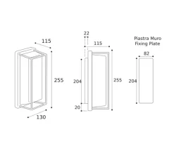 Applique murale, Ice Cubic rectangular, 3414, laiton vieilli, IP65, L13cm, H25,5cm - Moretti Luce