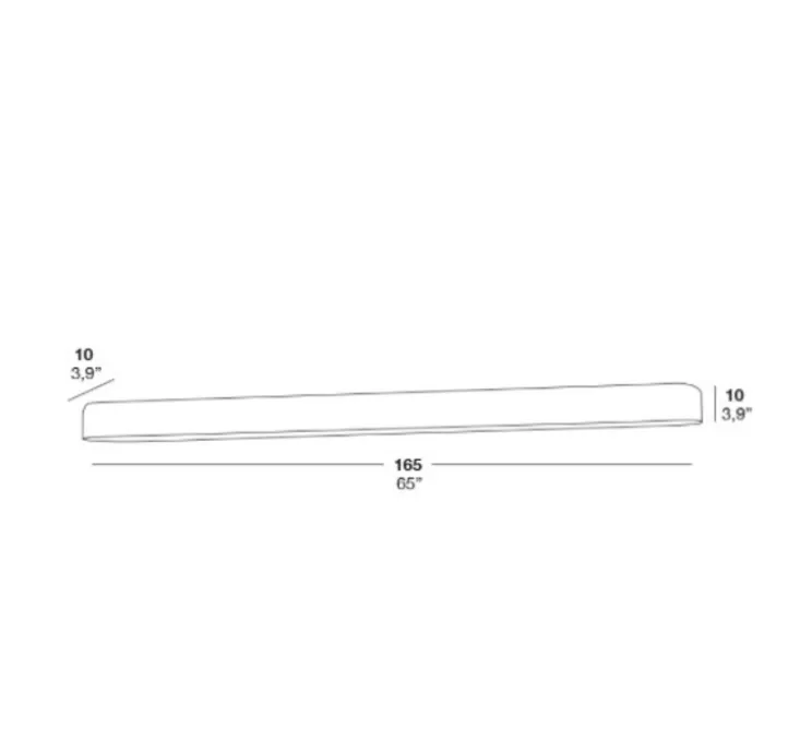 Applique murale, I-club SLIM, blanc ivoire, L165cm, H10cm - LZF