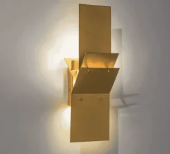Applique murale, IDK, laiton brossé et ciré, LED, dim, 2700k, 400 lm, L10cm, H29,8cm - Ombre portée
