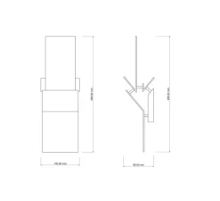 Applique murale, IDK, laiton brossé et ciré, LED, dim, 2700k, 400 lm, L10cm, H29,8cm - Ombre portée