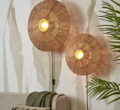 Applique murale, Iguazu L, naturel, Ø55cm, H55cm - Good&Mojo