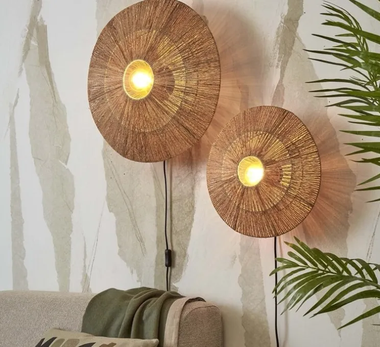 Applique murale, Iguazu L, naturel, Ø55cm, H55cm - Good&Mojo
