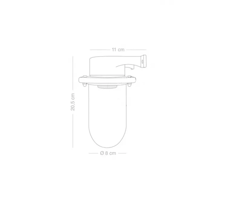 Applique murale, indoor/outdoor, laiton, IP64, L8cm, H20,5cm - Zangra