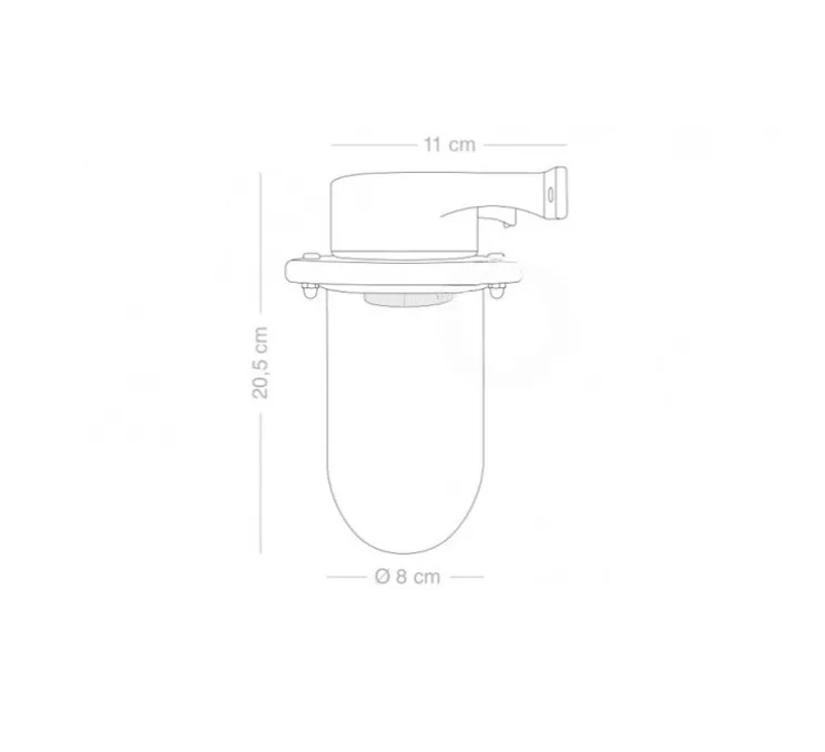 Applique murale, indoor/outdoor, laiton nickelé, IP64, L8cm, H20,5cm - Zangra