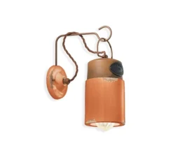 Applique murale, Industrial C1621, orange vintage, L12,5cm, H33cm - Ferroluce