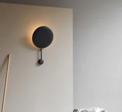 Applique murale, Ink, noir, LED, 3000k, 900lm, Ø36cm, H62cm - Northern