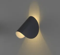 Applique murale, IO, gris foncé, IP40, LED, dim, 2700K, 700lm, L10,5cm, H16,5cm - Fontana Arte- Fontana Arte