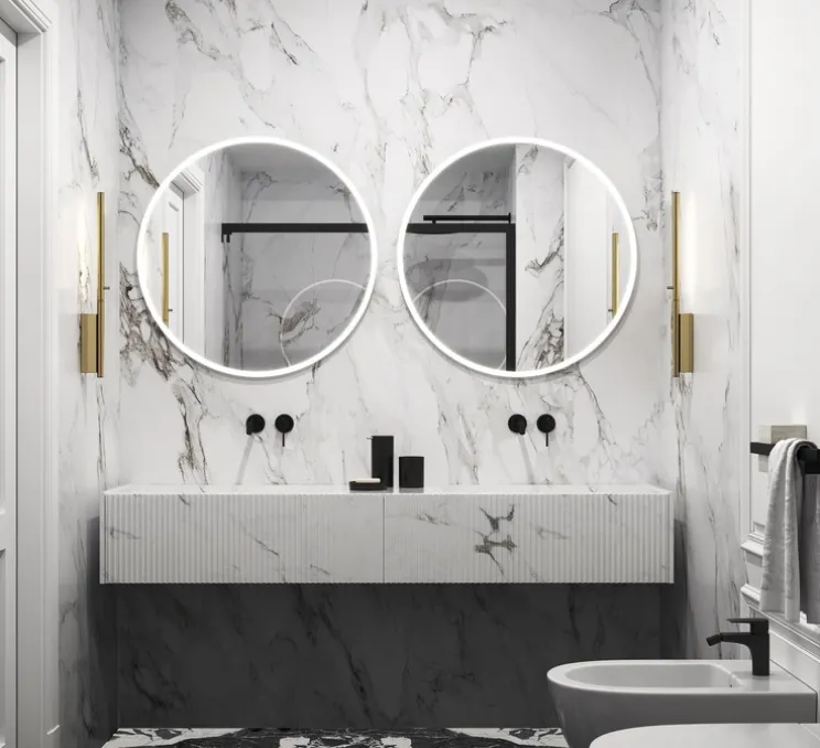 Applique murale, IP LINK 410, laiton, IP44, LED, 3000K, 150lm, L5cm, H41cm - Cvl