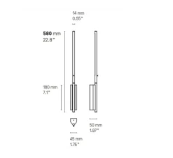 Applique murale, IP LINK, graphite satiné, IP44, L5cm, H58cm - Cvl