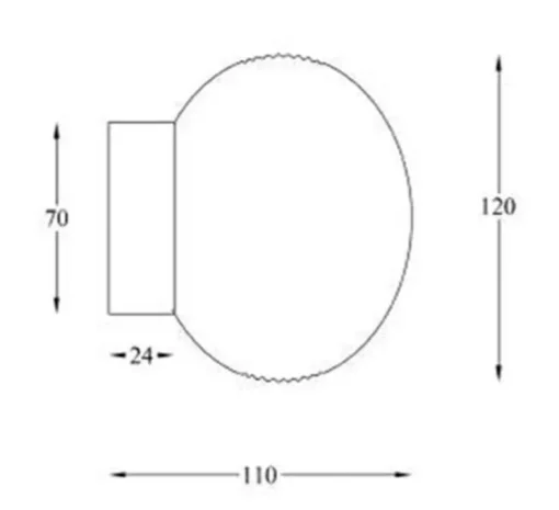 Applique murale, IP44, Qamar, champagne, verre blanc opalin, Ø12cm, H11cm - Nexel