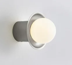 Applique murale, Janed 120 simple, nickel satiné, Ø12cm, H12cm - Cvl
