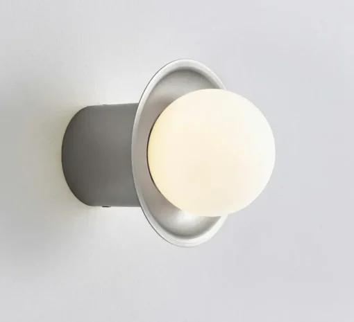 Applique murale, Janed 120 simple, nickel satiné, Ø12cm, H12cm - Cvl