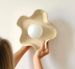 Applique murale, Jelly, sable, L20cm, H26cm - Carré Coco