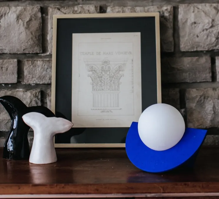 Applique murale, Joseph, câble court, bleu, L22cm, H30cm - Zuri