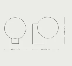 Applique murale, Journey SHY2, gris soie, L18cm, H26cm - Andtradition