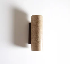 Applique murale, Kali Round, Marbre beige, Ø8cm, H25cm - BACCARIS