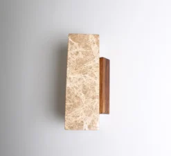 Applique murale, Kali Square, Marbre beige, L11,3cm, H25cm - BACCARIS