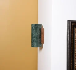 Applique murale, Kali Square, Marbre vert, L11,3cm, H25cm - BACCARIS