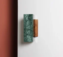 Applique murale, Kali Square, Marbre vert, L11,3cm, H25cm - BACCARIS