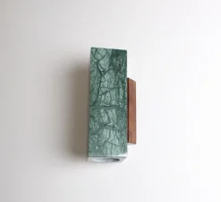 Applique murale, Kali Square, Marbre vert, L11,3cm, H25cm - BACCARIS