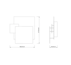 Applique murale, Karo, laiton brossé, martelé et patiné noir, LED, 2700k, 420 lm, L18,5cm, H21,7cm - Ombre portée