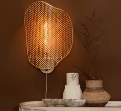 Applique murale, Kinabalu, naturel et marron, Ø40cm, H50cm - Good&Mojo