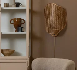 Applique murale, Kinabalu, naturel et marron, Ø40cm, H50cm - Good&Mojo