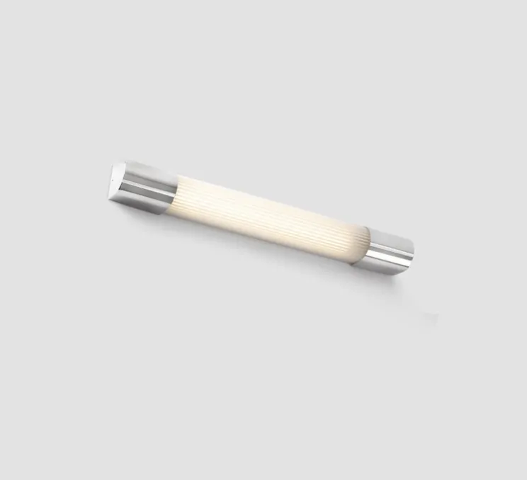 Applique murale, Kiva 600, chrome, IP44, LED, 3000K, 1103 lm, L6,8cm, H60cm - Faro