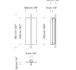 Applique murale, Lamina Dorada 45, noir et or, LED, dim, 2700K, 245 lm, L19,8cm, H58,7cm - Santa & Cole
