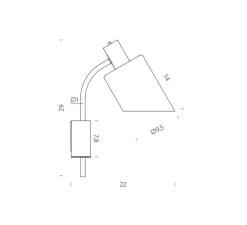 Applique murale, Lampe de bureau, réédition Charlotte Perriand, vert, L9,5cm, H29cm - Nemo Lighting